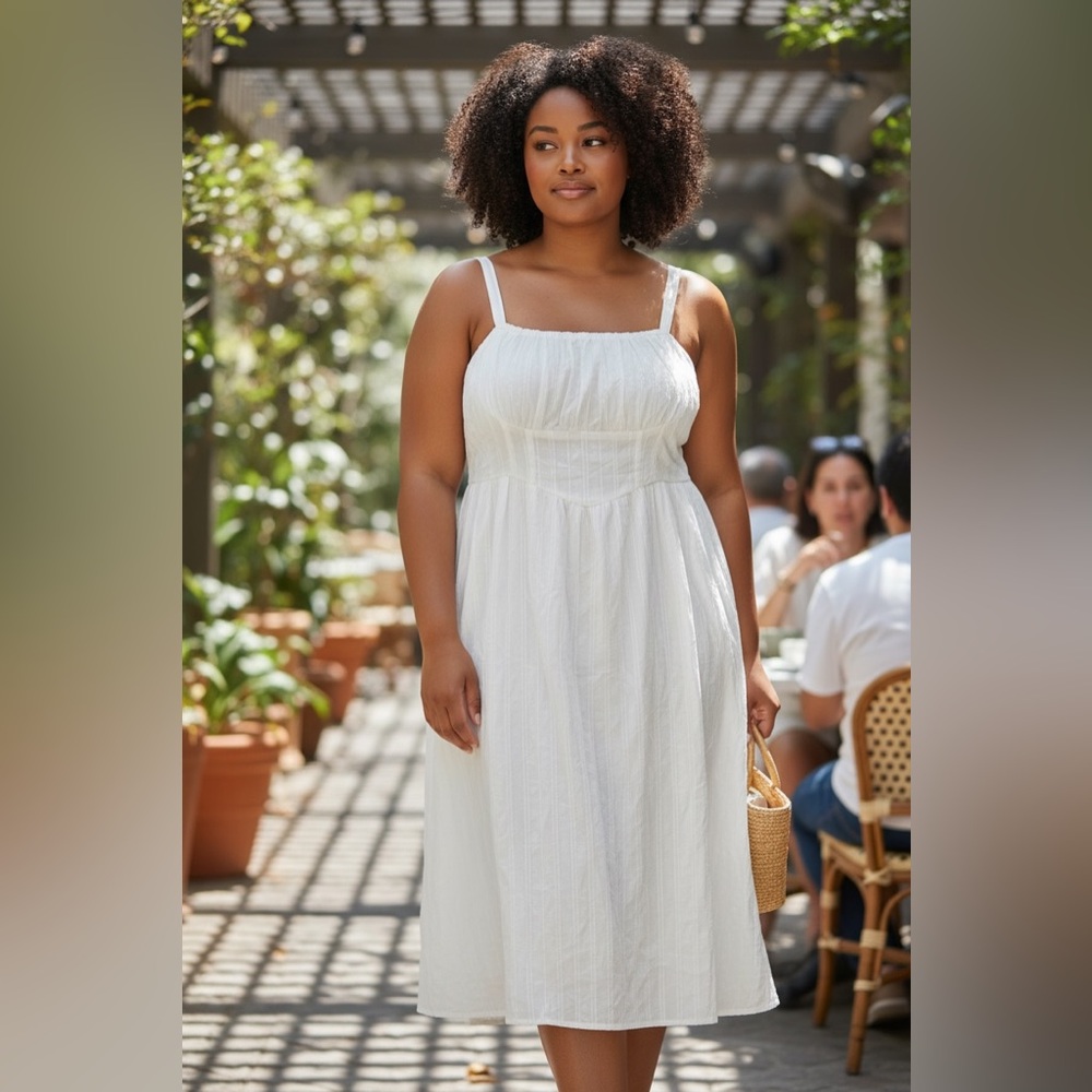Wild Fable White Cotton Sundress XXL Milkmaid Summer Romantic